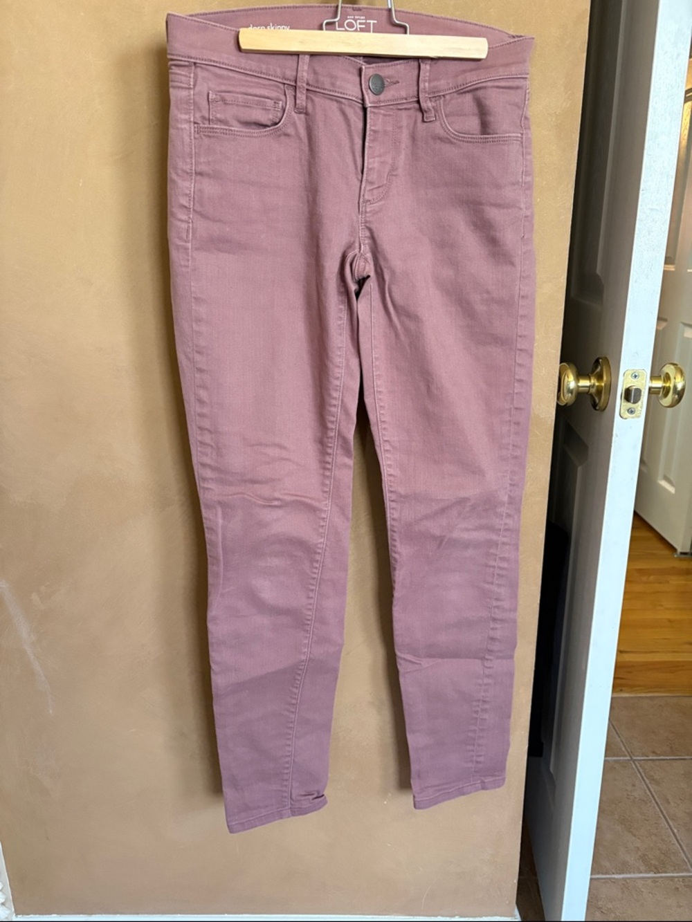 LOFT Women's Slim Fit Jeans in Mauve Pink